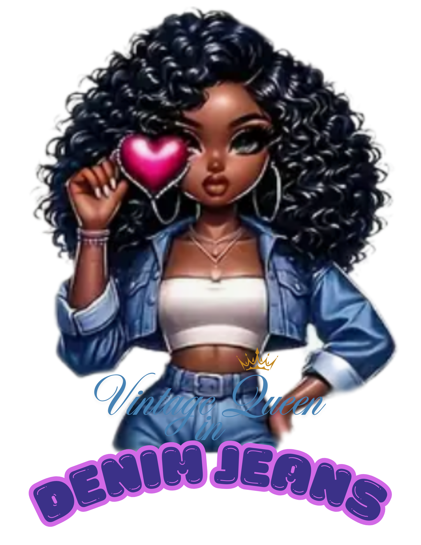 "Vintage Queen In Blue Jeans" T-shirt