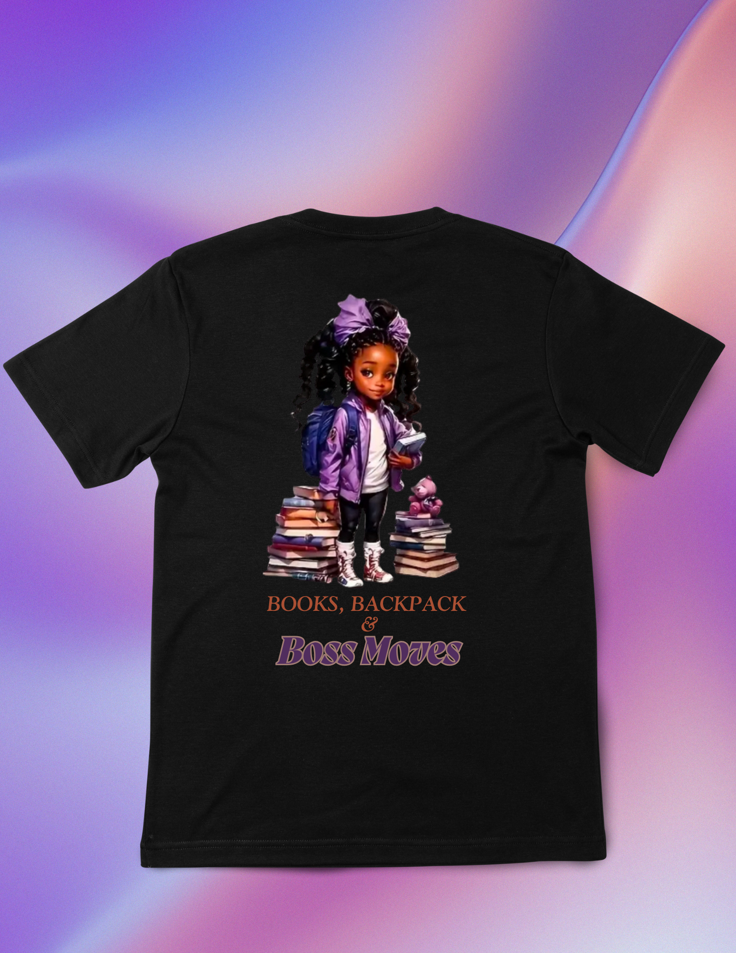 "Books, Backpack & Boss Moves" T-shirt
