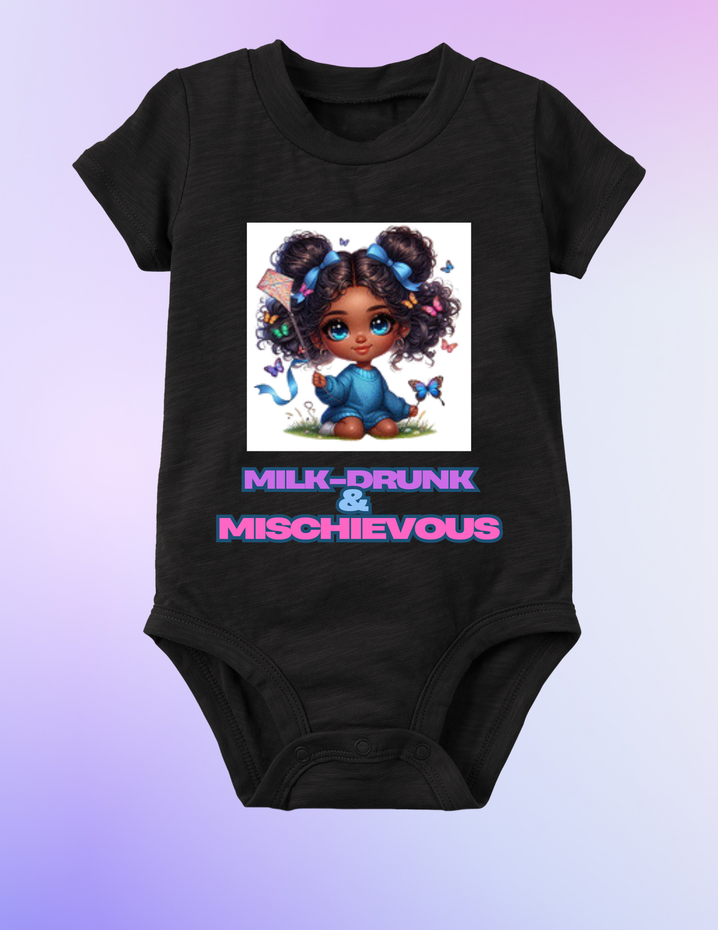 "Milk-Drunk & Mischievous" - Baby Onesie
